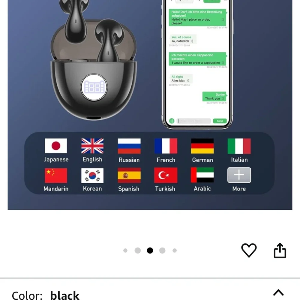 Language translating earbuds